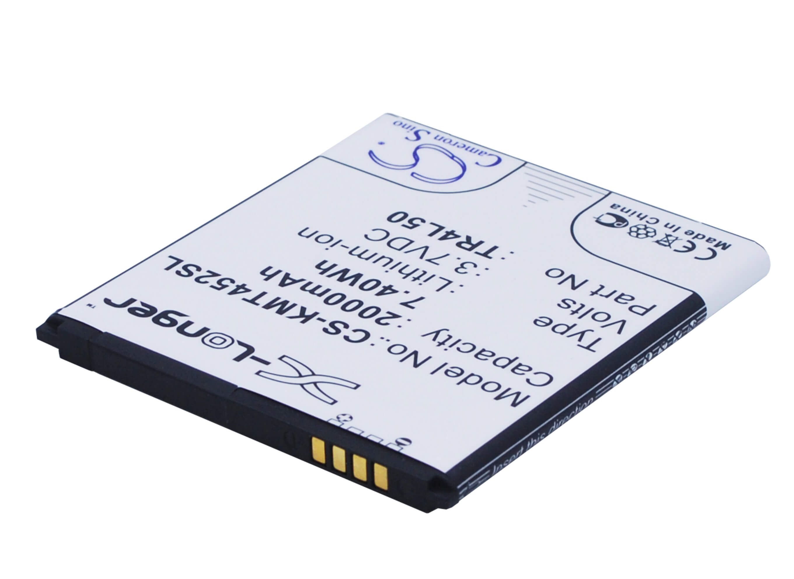 3.7V, 2000mAh, Li-ion Battery fits Kazam, Trooper 450l, Trooper 450l Dual Sim, 7.4Wh