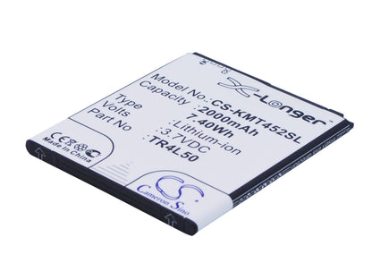 3.7V, 2000mAh, Li-ion Battery fits Kazam, Trooper 450l, Trooper 450l Dual Sim, 7.4Wh