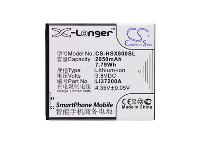 3.8V, 2050mAh, Li-Polymer Battery fits Hisense, E620m, Hs-e620m, 7.79Wh