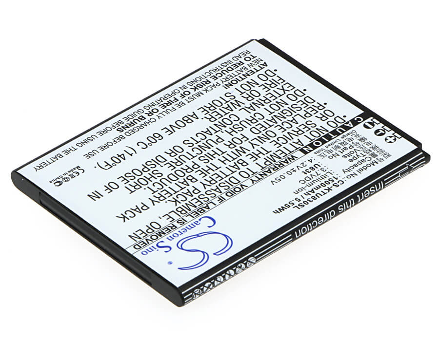 3.7V, 1500mAh, Li-ion Battery fits K-touch, U83t, 5.55Wh
