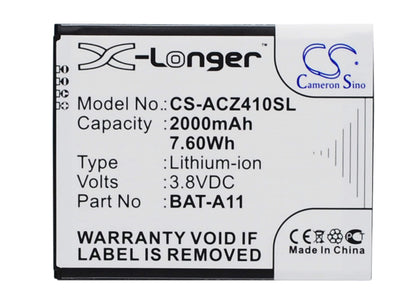3.8V, 2000mAh, Li-ion Battery fits Acer, Liquid M330, Liquid M330 Dual Sim, 7.6Wh