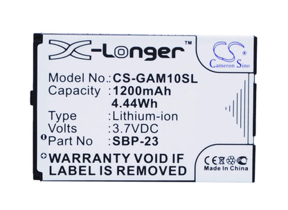 3.7V, 1200mAh, Li-ion Battery fits Garmin-asus, Nuvifone A10, Nuvifone M10, 4.44Wh