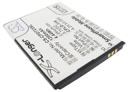 3.7V, 1200mAh, Li-ion Battery fits Coolpad, 7232, 4.44Wh