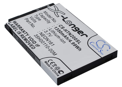 3.7V, 1350mAh, Li-ion Battery fits Htc, Neon 200, Neon 400, 4.995Wh