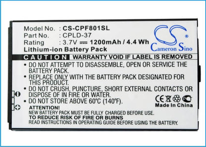 3.7V, 1200mAh, Li-ion Battery fits Coolpad, F668, F800, 4.44Wh