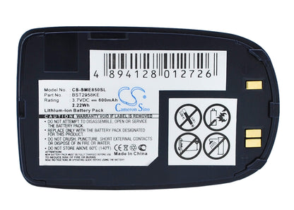 3.7V, 600mAh, Li-ion Battery fits Samsung, Sgh-e850, 2.22Wh