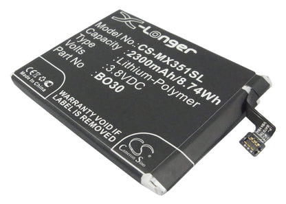 3.8V, 2300mAh, Li-Polymer Battery fits Meizu, M055, M351, 8.74Wh