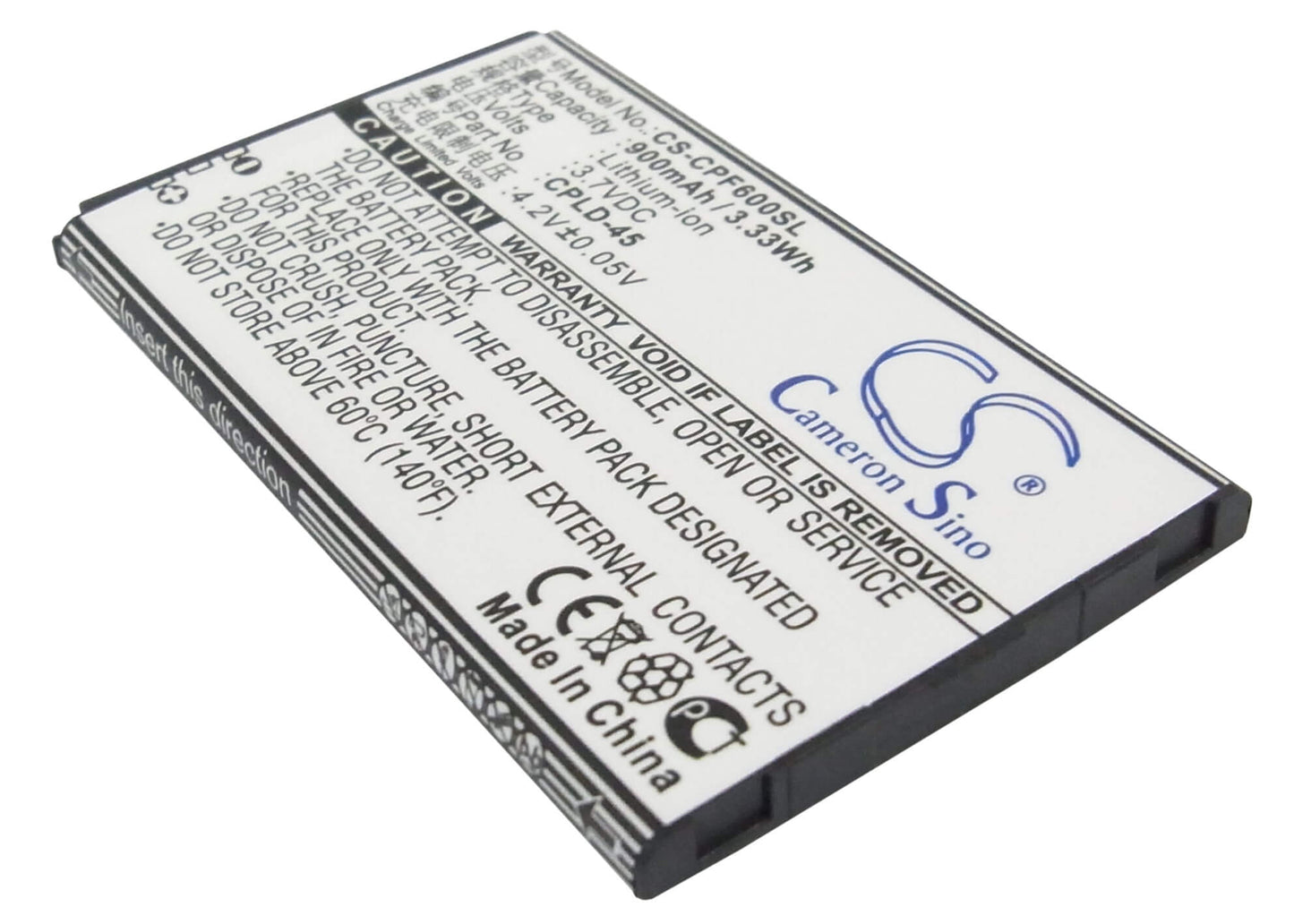 3.7V, 900mAh, Li-ion Battery fits Coolpad, 8830, E506, 3.33Wh