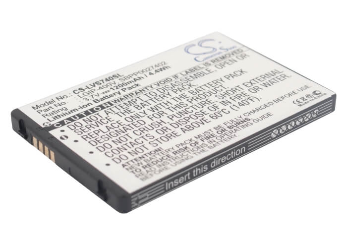 3.7V, 1200mAh, Li-ion Battery fits Lg, Ally Vs740, Ally Vs750, 4.44Wh