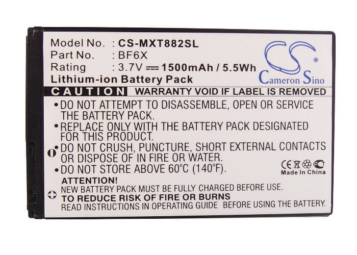 3.7V, 1500mAh, Li-ion Battery fits Motorola, Domino +, Droid 3, 5.55Wh