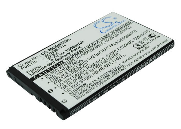 3.7V, 1300mAh, Li-ion Battery fits Motorola, Bravo, Defy, 4.81Wh