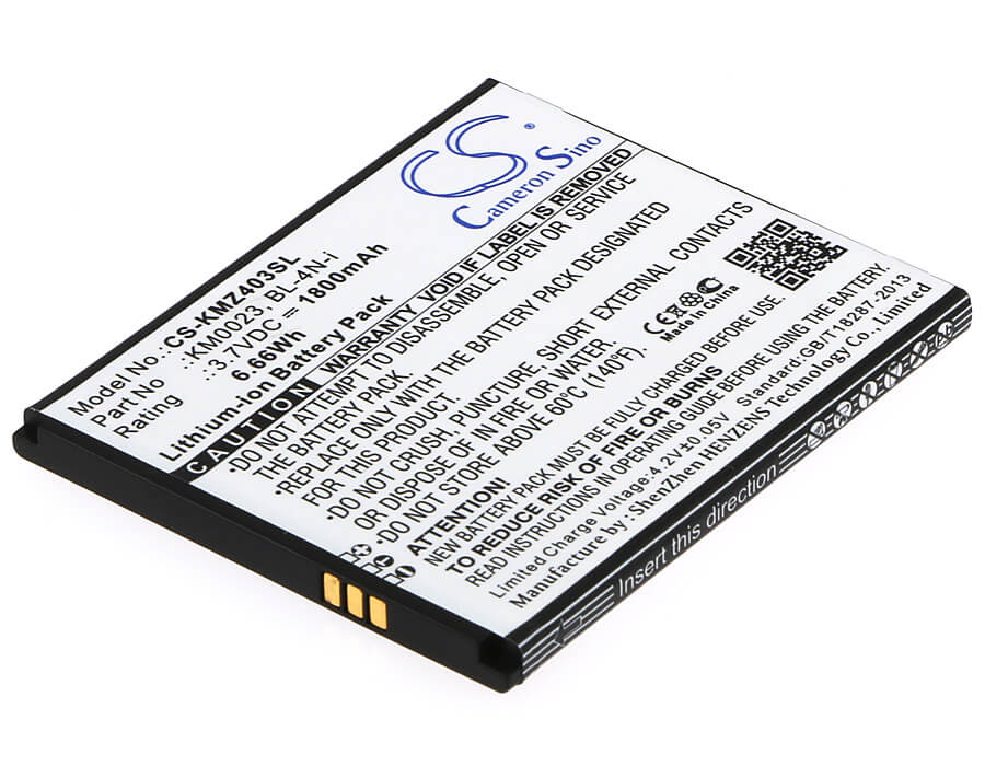 3.7V, 1800mAh, Li-ion Battery fits Kruger&matz, Andromax I6c, Km0403, 6.66Wh