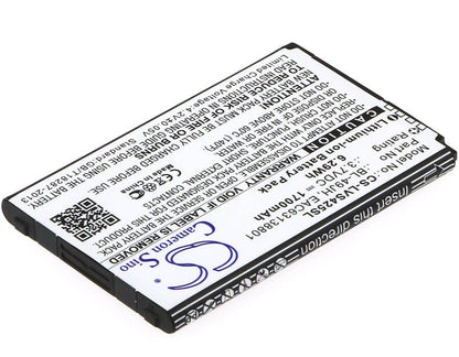 3.7V, 1700mAh, Li-ion Battery fits Lg, K100, K120, 6.29Wh
