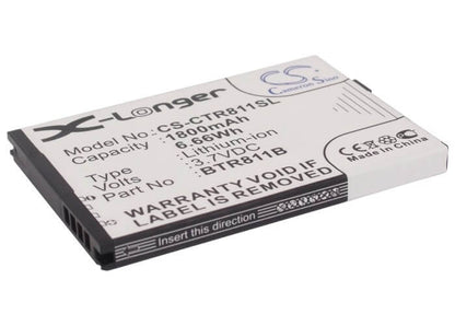 3.7V, 1800mAh, Li-ion Battery fits Casio, C811, Ca201, 6.66Wh