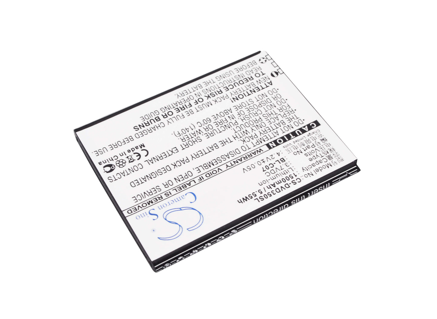 3.7V, 1500mAh, Li-ion Battery fits Doov, D350, 5.55Wh