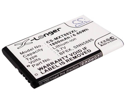 3.7V, 1800mAh, Li-ion Battery fits Motorola, Domino +, Droid 3, 6.66Wh