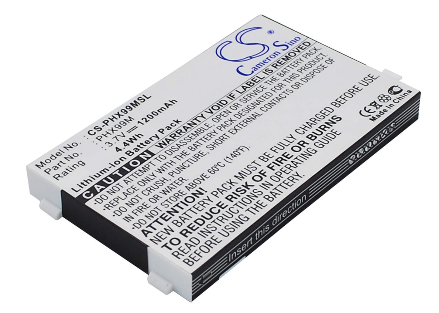 3.7V, 1200mAh, Li-ion Battery fits Philips, 9@9m, Xenium 9a9m, 4.44Wh