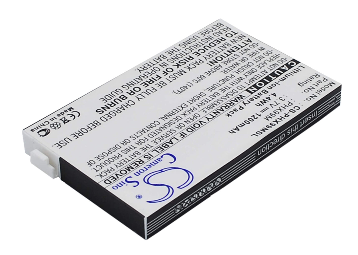 3.7V, 1200mAh, Li-ion Battery fits Philips, 9@9m, Xenium 9a9m, 4.44Wh