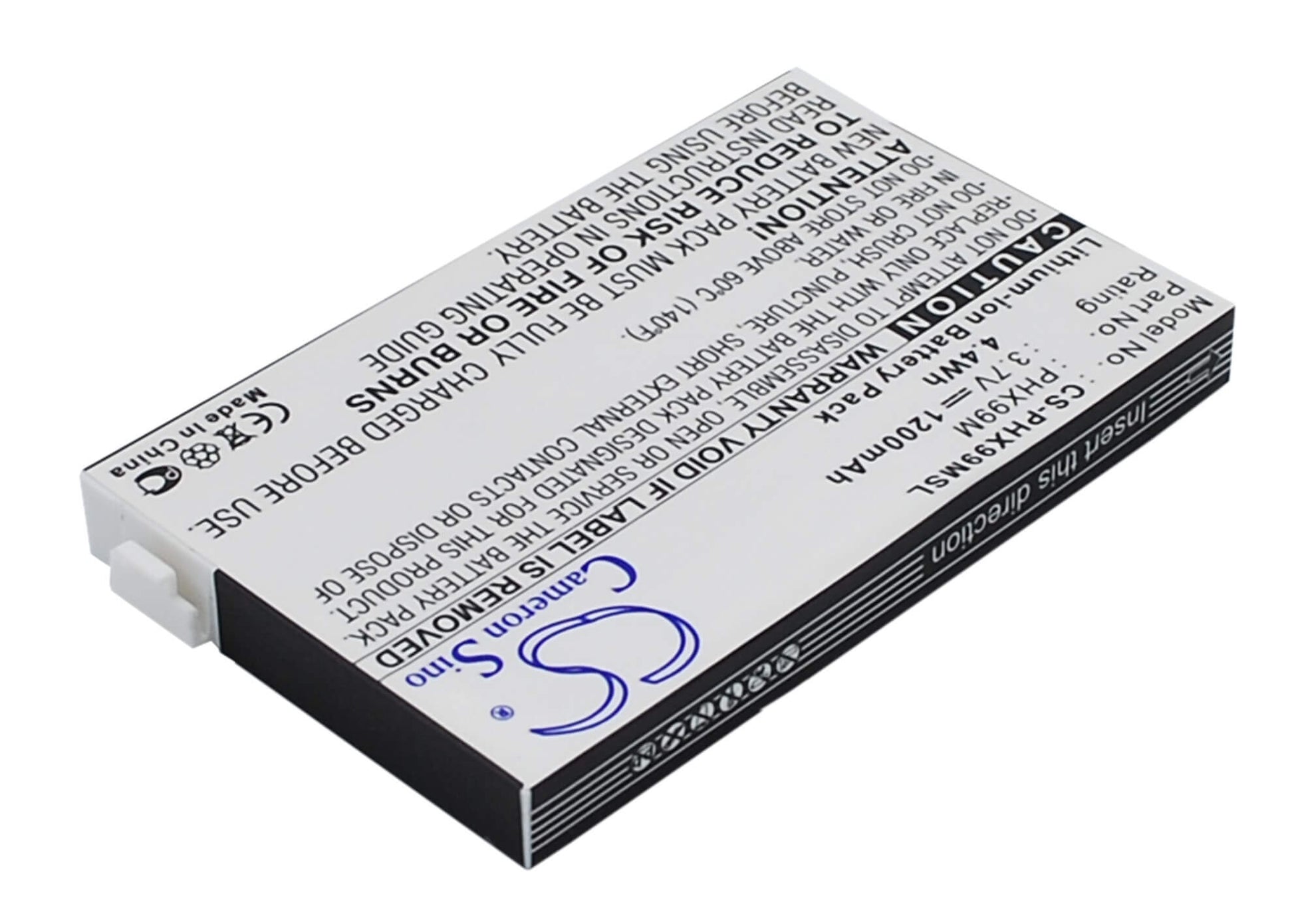 3.7V, 1200mAh, Li-ion Battery fits Philips, 9@9m, Xenium 9a9m, 4.44Wh