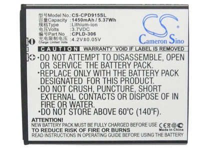 3.7V, 1450mAh, Li-ion Battery fits Coolpad, 9150, 9150w, 5.365Wh