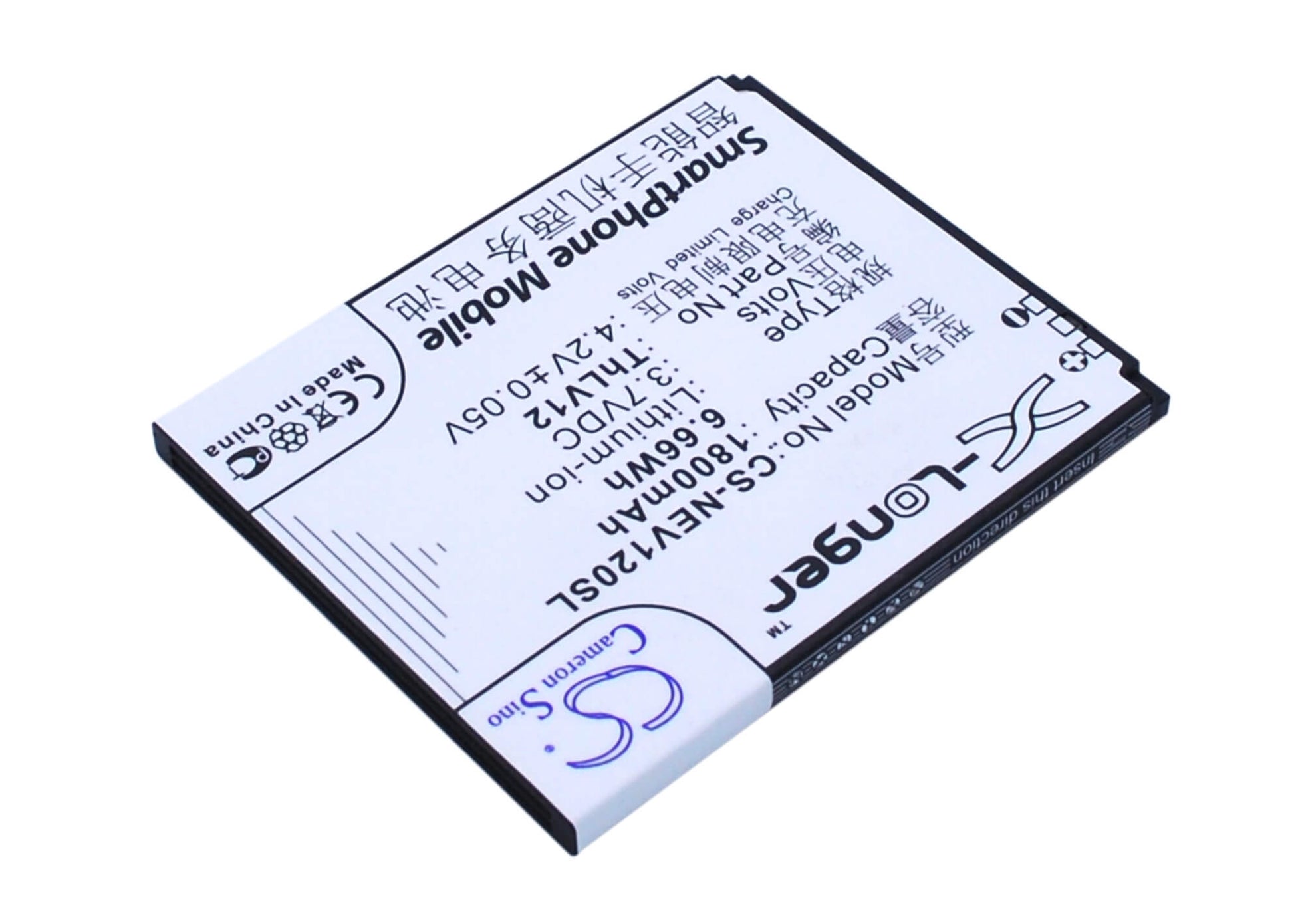 3.7V, 1800mAh, Li-Polymer Battery fits Neo, Mc-v12, V12, 6.66Wh