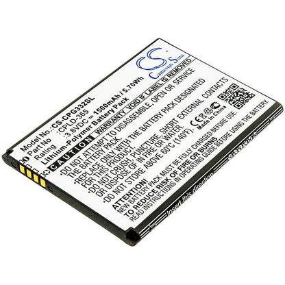 3.8V, 1500mAh, Li-Polymer Battery fits T-mobile, 3320a, Rogue, 5.7Wh