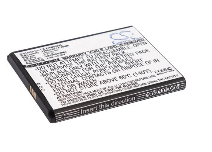 3.7V, 1500mAh, Li-ion Battery fits Philips, T939, W8578, 5.55Wh