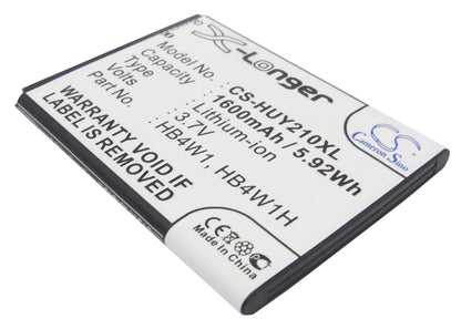 3.7V, 1600mAh, Li-ion Battery fits Huawei, Ascend C8813d, Ascend G520, 5.92Wh