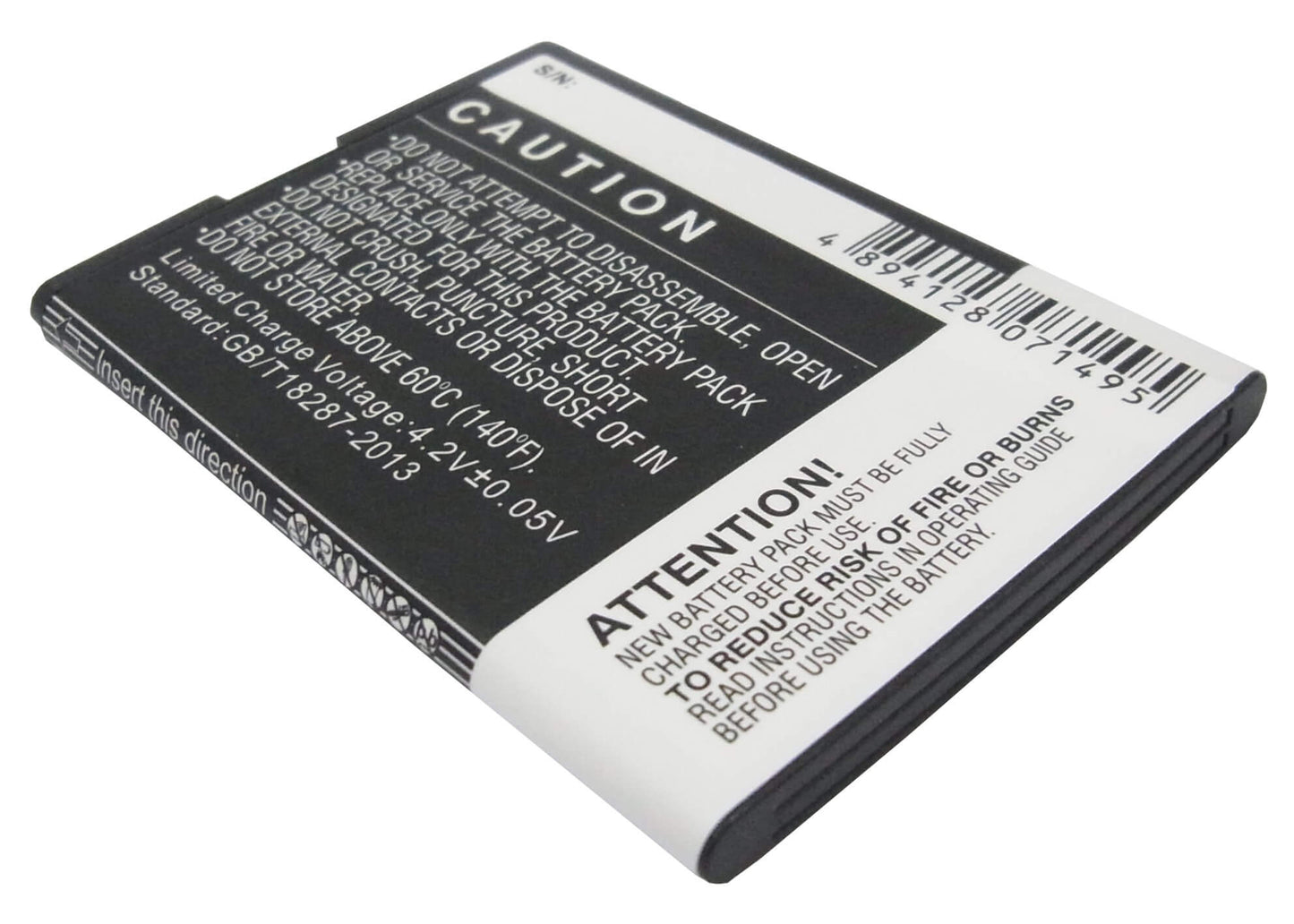 3.7V, 1600mAh, Li-ion Battery fits Huawei, Ascend C8813d, Ascend G520, 5.92Wh