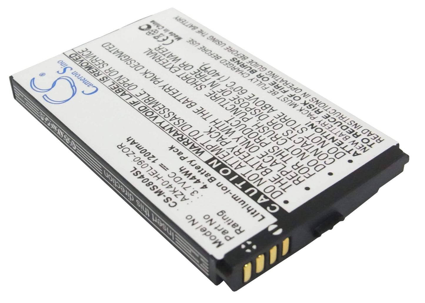 3.7V, 1200mAh, Li-ion Battery fits Gigabyte, Gsmart Ms804, Helen, 4.44Wh