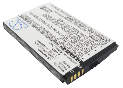 3.7V, 1200mAh, Li-ion Battery fits Gigabyte, Gsmart Ms804, Helen, 4.44Wh