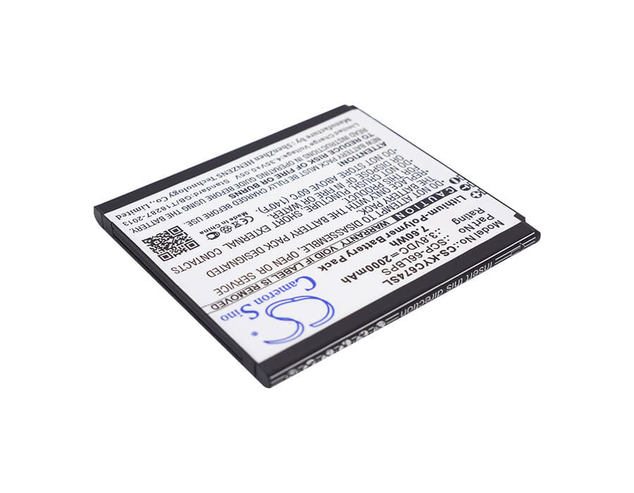3.8V, 2000mAh, Li-Polymer Battery fits Kyocera, 6407a, C6742, 7.6Wh
