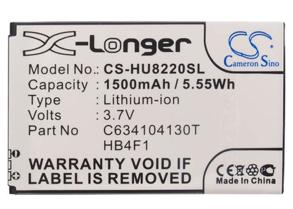 3.7V, 1500mAh, Li-ion Battery fits At&t, Impulse 4g, 5.55Wh