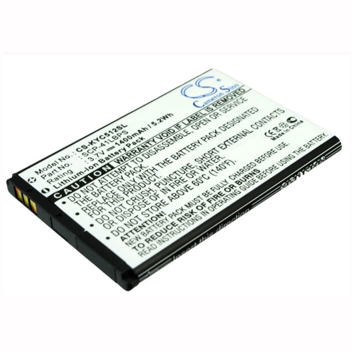3.7V, 1400mAh, Li-ion Battery fits Kyocera, C5120, C5121, 5.18Wh