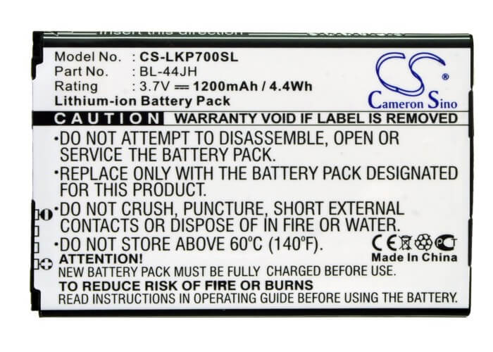 3.7V, 1200mAh, Li-ion Battery fits Boostmobile, Lg730, Veni, 4.44Wh