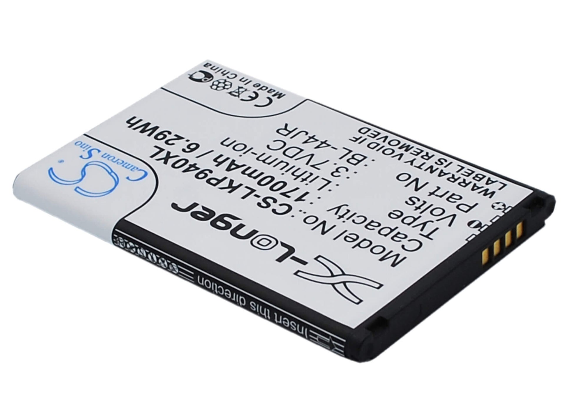 3.7V, 1700mAh, Li-ion Battery fits Lg, K2, Ku5400, 6.29Wh