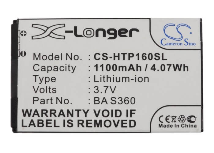 3.7V, 1100mAh, Li-ion Battery fits At&t, Pure, 4.07Wh