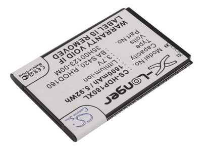 3.7V, 1600mAh, Li-ion Battery fits Verizon, Touch Pro 2, Vx6875, 5.92Wh