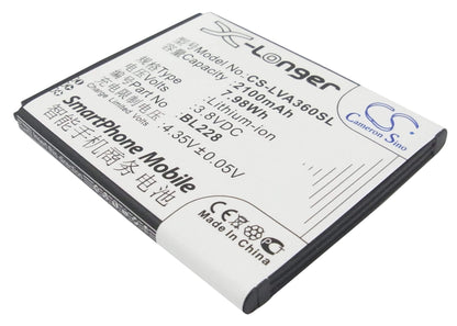 3.8V, 2100mAh, Li-ion Battery fits Lenovo, A360t, 7.98Wh
