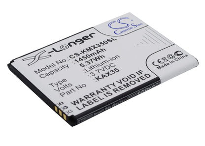 3.7V, 1450mAh, Li-ion Battery fits Kazam, Trooper X3.5, 5.365Wh