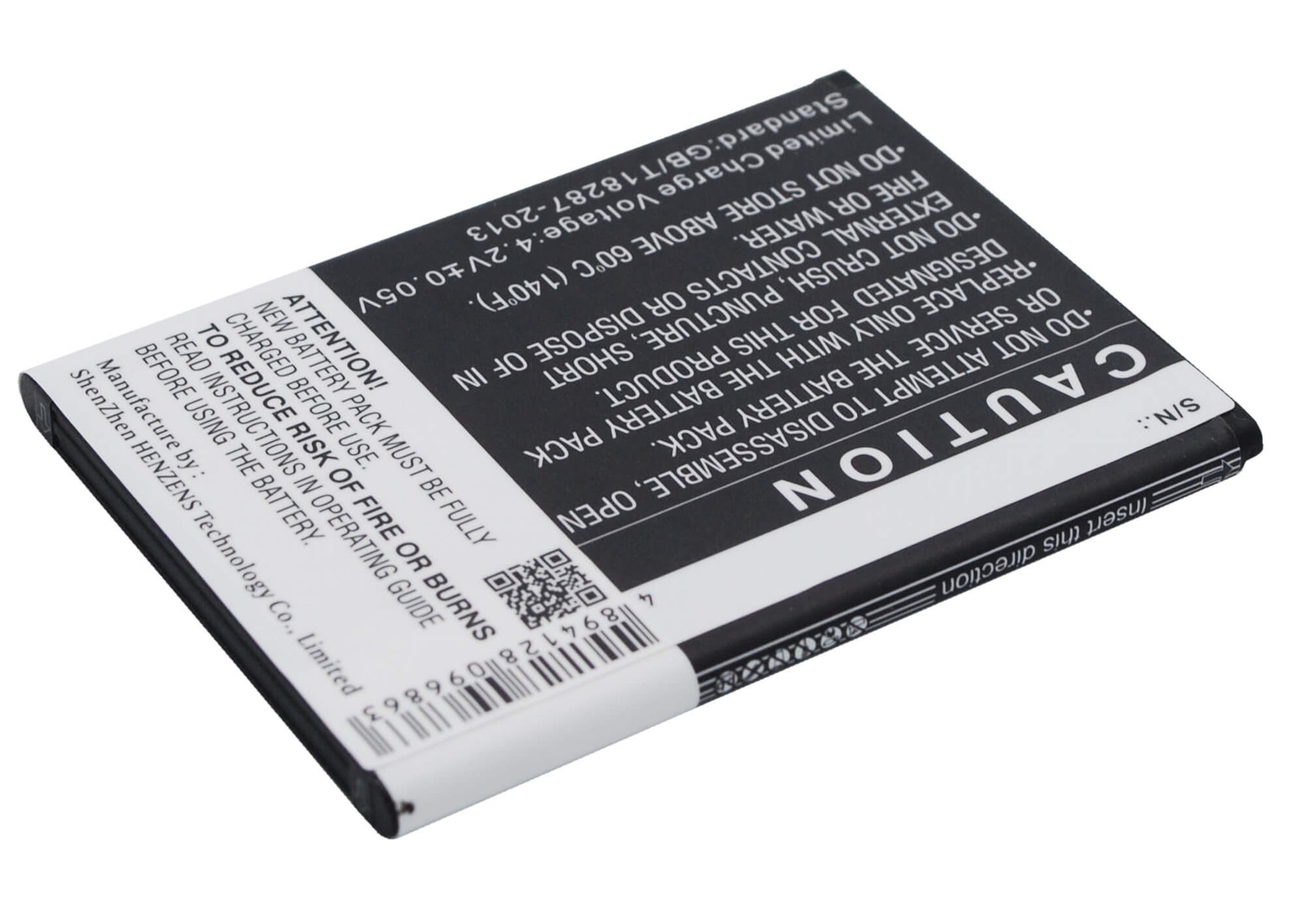 3.7V, 1450mAh, Li-ion Battery fits Kazam, Trooper X3.5, 5.365Wh