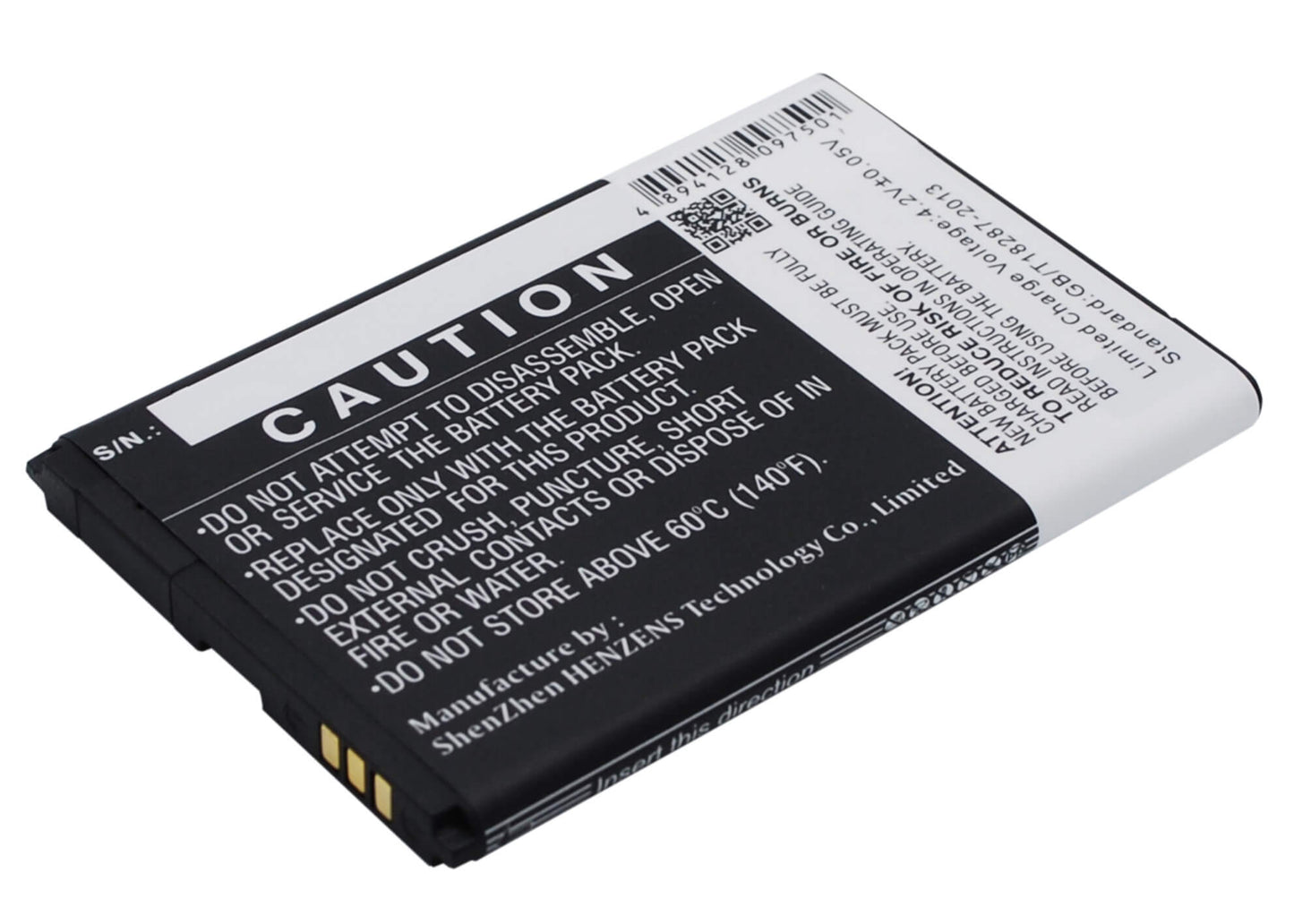 3.7V, 1400mAh, Li-ion Battery fits Wiko, Cink, Cink+, 5.18Wh