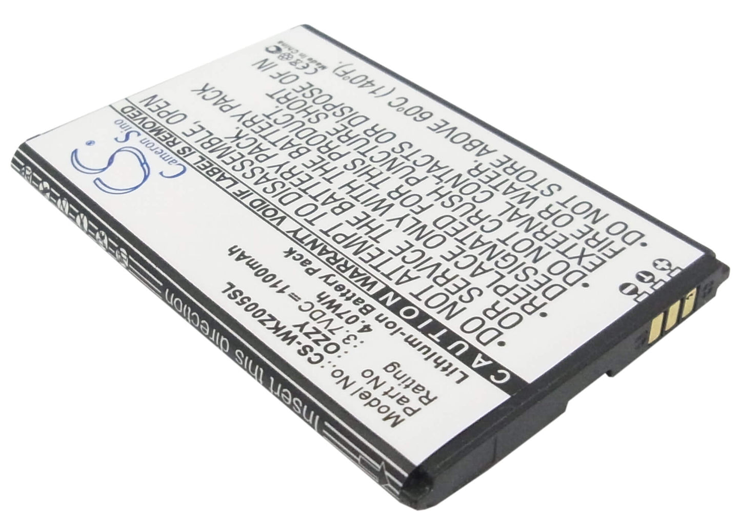 3.7V, 1100mAh, Li-ion Battery fits Wiko, Ozzy, Ozzy Double Sim, 4.07Wh