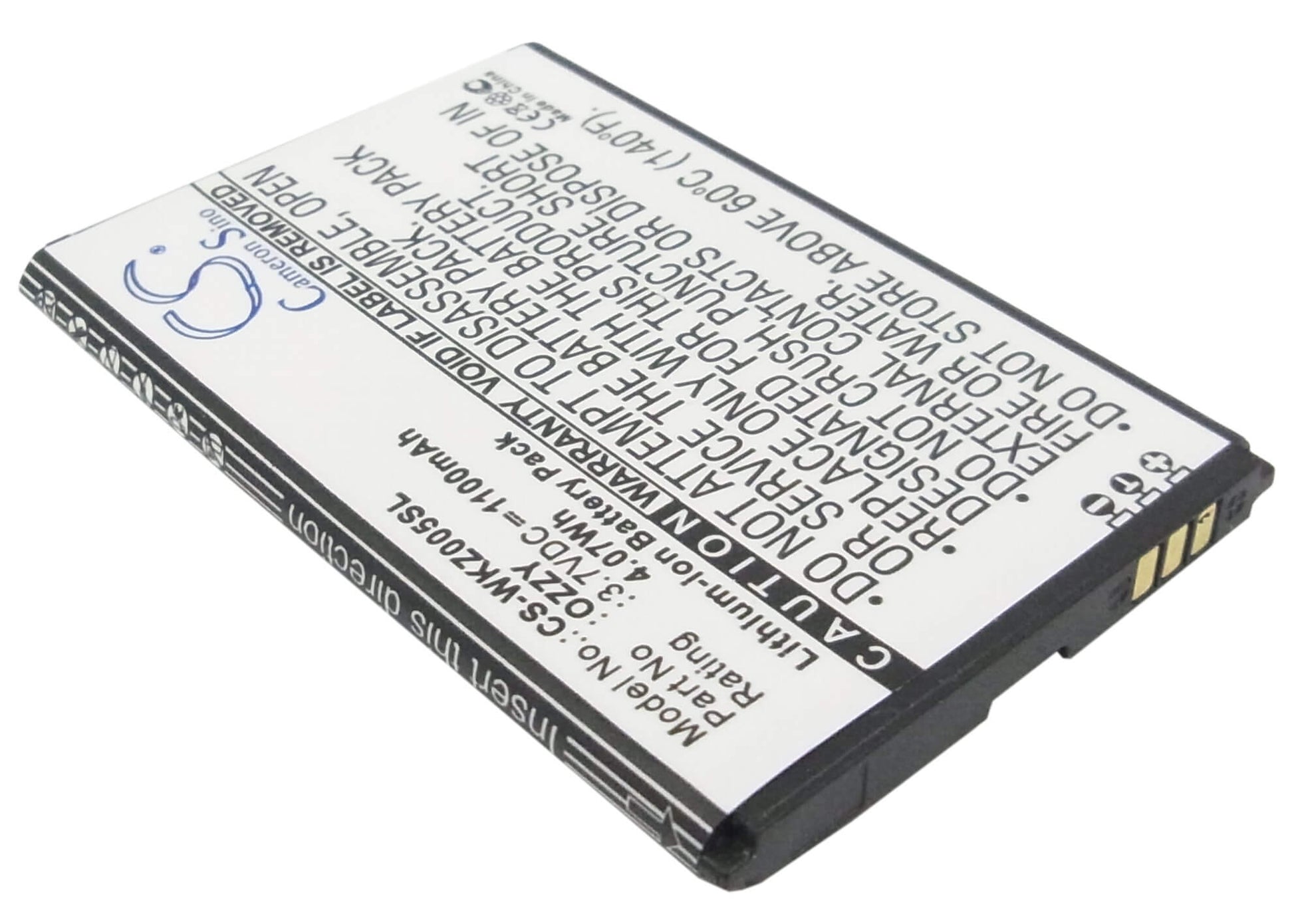 3.7V, 1100mAh, Li-ion Battery fits Wiko, Ozzy, Ozzy Double Sim, 4.07Wh