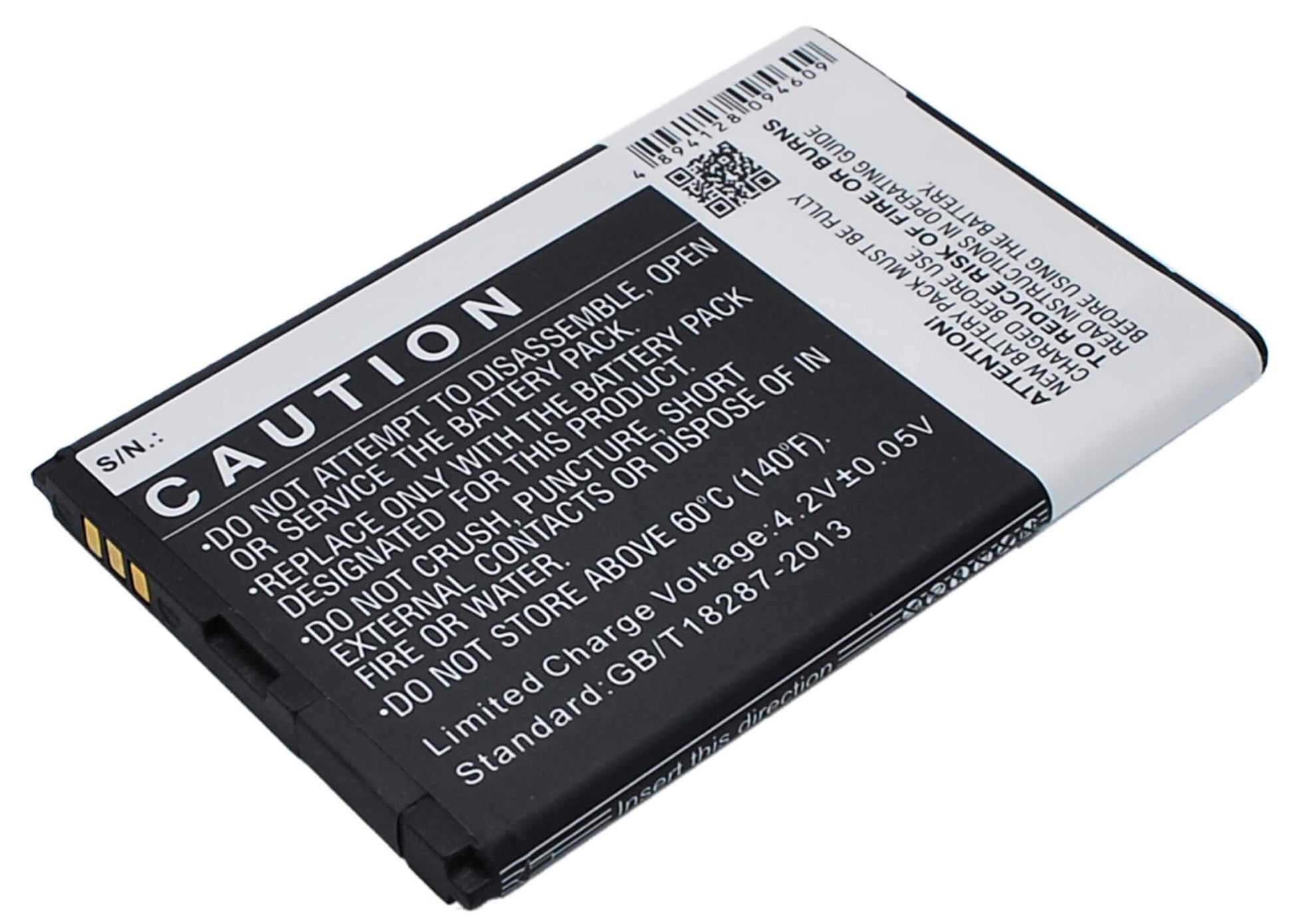3.7V, 1400mAh, Li-ion Battery fits Wiko, Ozzy, Ozzy Double Sim, 5.18Wh