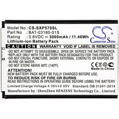 3.8V, 3000mAh, Li-ion Battery fits Sonim, Xp5, Xp5700, 11.4Wh