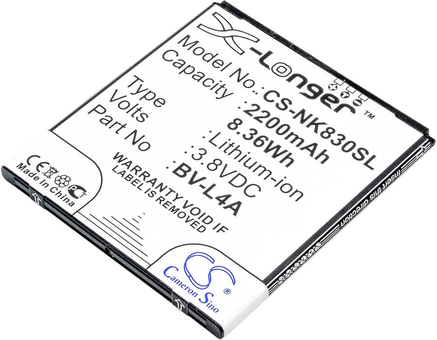 3.8V, 2200mAh, Li-ion Battery fits Nokia, Rm-1141, Tesla, 8.36Wh