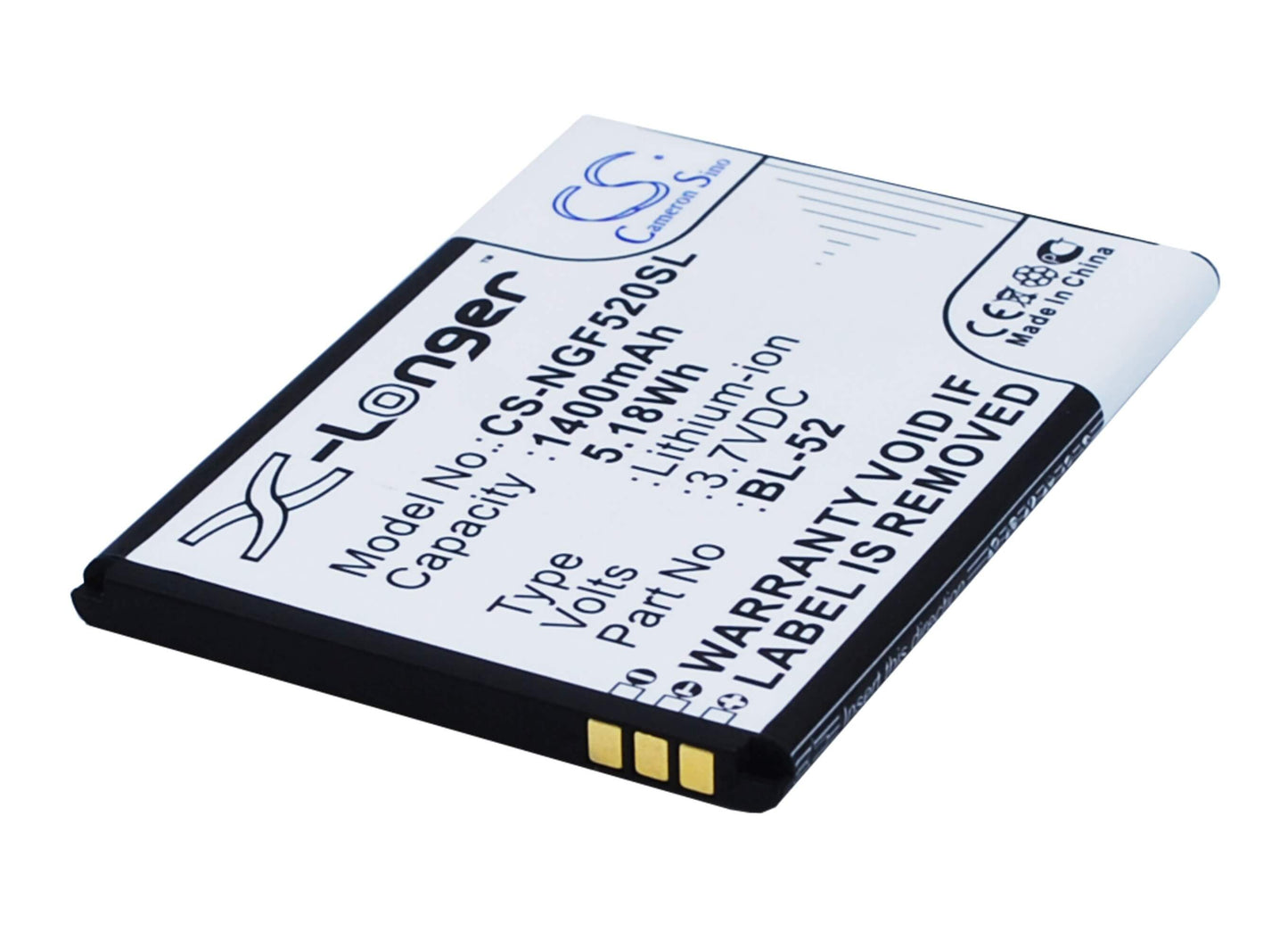 3.7V, 1400mAh, Li-ion Battery fits Ngm, Forward Young, 5.18Wh
