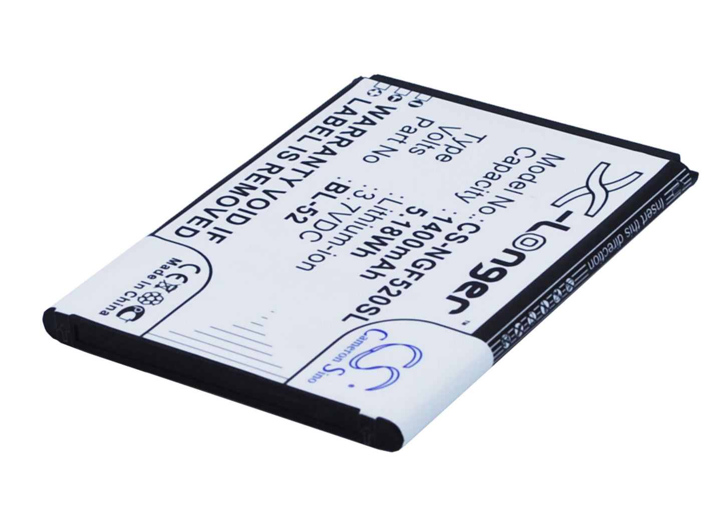 3.7V, 1400mAh, Li-ion Battery fits Ngm, Forward Young, 5.18Wh