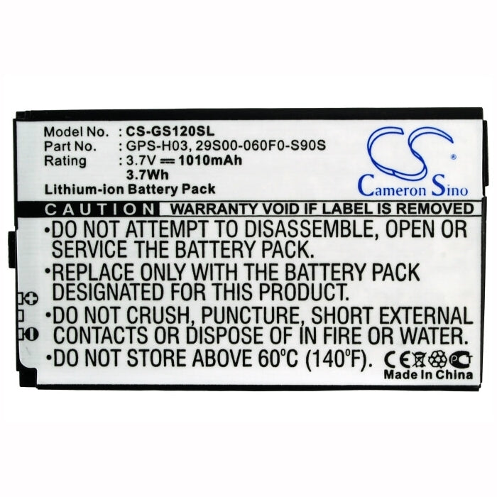 3.7V, 1010mAh, Li-ion Battery fits Gsmart, S1200, S1205, 3.737Wh